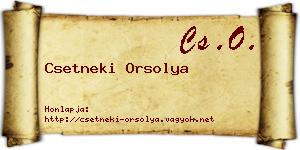 Csetneki Orsolya névjegykártya